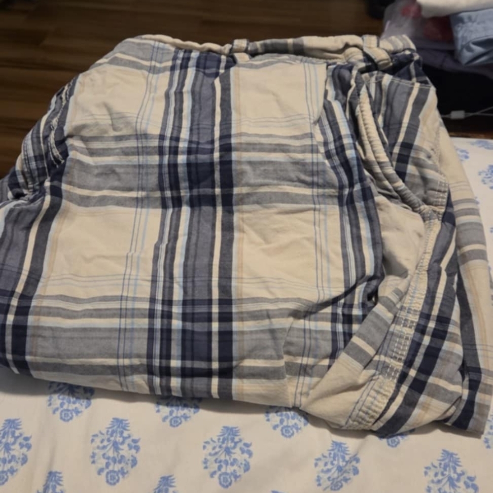 Plaid Blue and Cream Short Nautica Size 54